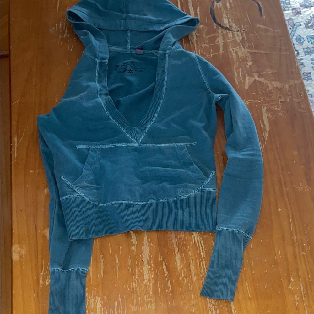 SO Deep Teal V-Neck fitted Hoodie